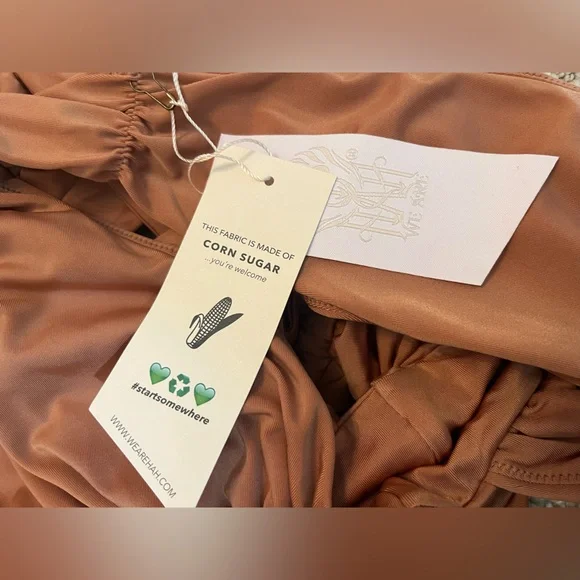 We are HAH x Free People Cut to The Chase Bodysuit/One Piece Suit in Brown Sugar - Picture 7 of 14